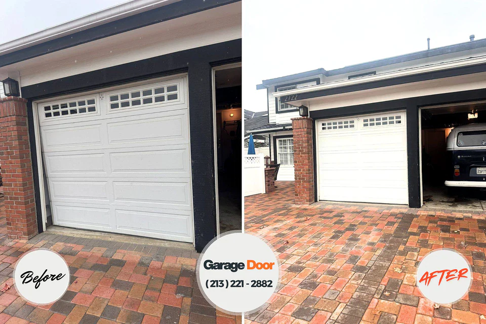 Before and after: garage door repair Winooski, VT
